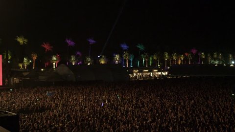 Crowd at Concert - Fans in Audience in Music Show at Coachella