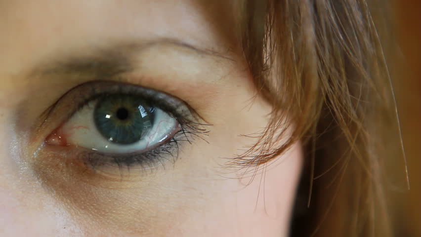 A close-up of a woman's big beautiful eye.