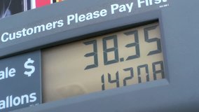Gas station pump counter shows rising fuel costs. 1920x1080 - Powered by Shutterstock - Get 15% off with code: PIKWIZARD15