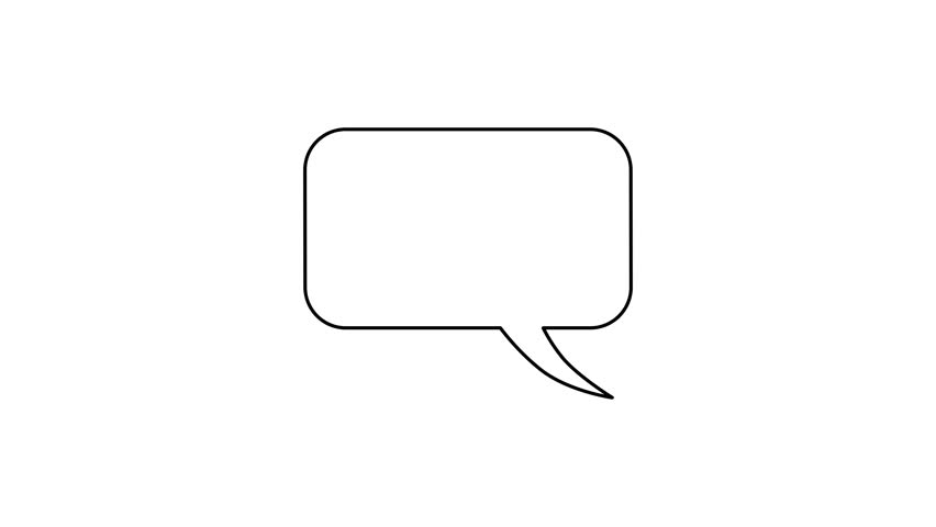 Four variations of blank cartoon speech bubbles, with luma matte (alpha channel). Rounded rectangle shapes. A choice of short or long tails, pointing to bottom right or top right. In 4K ultra HD. | Shutterstock HD Video #6964591