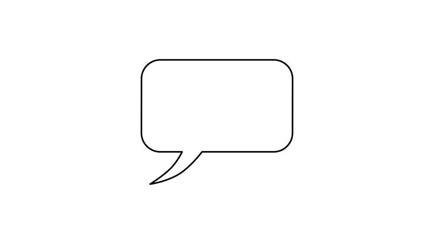 Four variations of blank cartoon speech bubbles, with luma matte (alpha channel). Rounded rectangle shapes. A choice of short or long tails, pointing to bottom left or top left. In 4K ultra HD. | Shutterstock HD Video #6964696