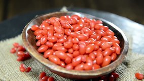 Rotating portion of Goji Berries as seamless loopable full HD video