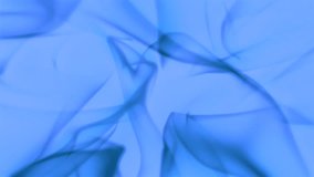 Loop animation of abstract blue, soft, evolving curves. Background or screen saver. Similar to smoke, incense, gas or plasma.