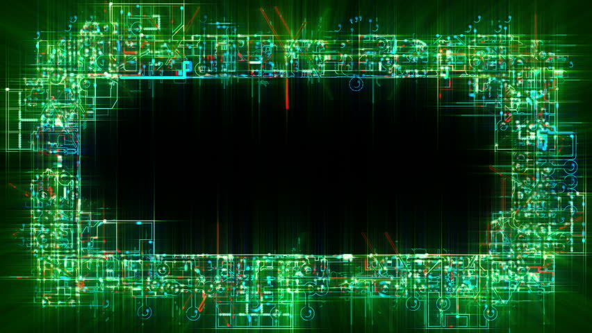 Abstract Electronic Circuits Frame Border Stock Footage Video (100%