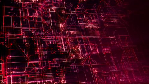 Abstract Electronic Circuits Loop Technology Background Stock Footage