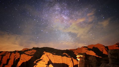 Milky Way Galaxy 33 R Timelapse Mojave Desert Red Rock Canyon 2014 Jul?