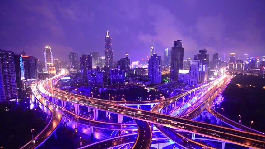 Shanghai, china highways and skyline. | Shutterstock HD Video #6972976
