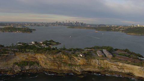 Wide aerial shot of the Sydney Habour from north to south City, CBD, Sydney Opera House, Dover Heights,  Rose Bay,  Watsons Bay