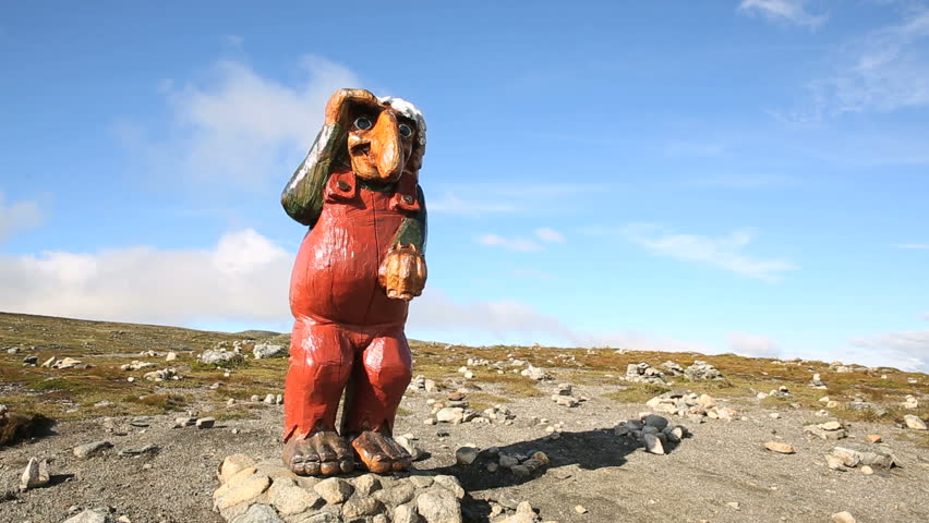 Troll figure in mountain scenery Norway