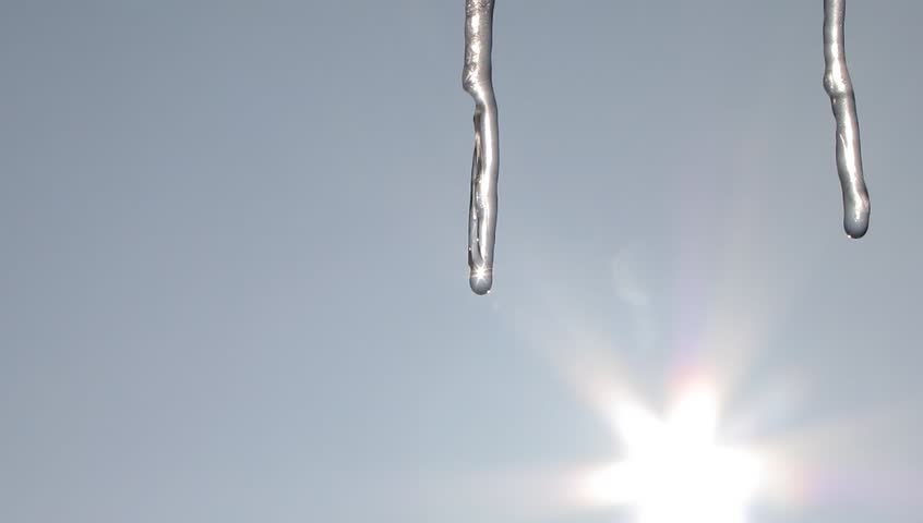 Icicle melting in the sun
