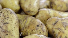 Portion of fresh raw Potatoes (loopable full HD video)
