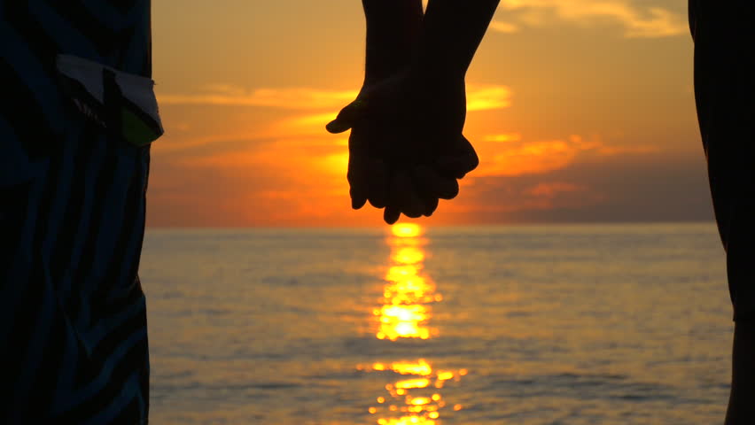 COVASA Mens Summer ShortsAdorable Couple Holding Hands Sea Love Theme Valentin