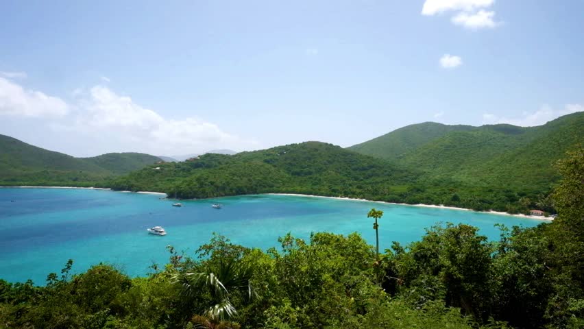 Beautiful hilltop view of Saint John in the United States Virgin Islands.