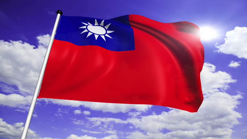  Flag  of Taiwan  with Fabric Stock Footage Video 100 