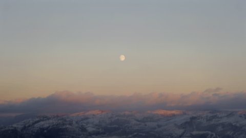 Moon in the sky over Natural Landscape in west Norway.