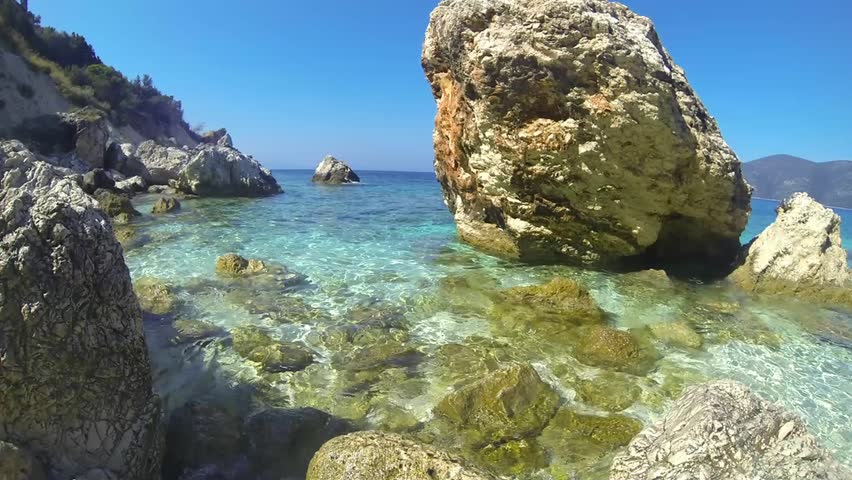 water and rocks in Greece lefkas