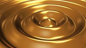 Animation of wave in liquid gold. Rippled surface of golden metal. Animation of ripple on surface of orange paint. Animation of seamless loop. - Powered by Shutterstock - Get 15% off with code: PIKWIZARD15