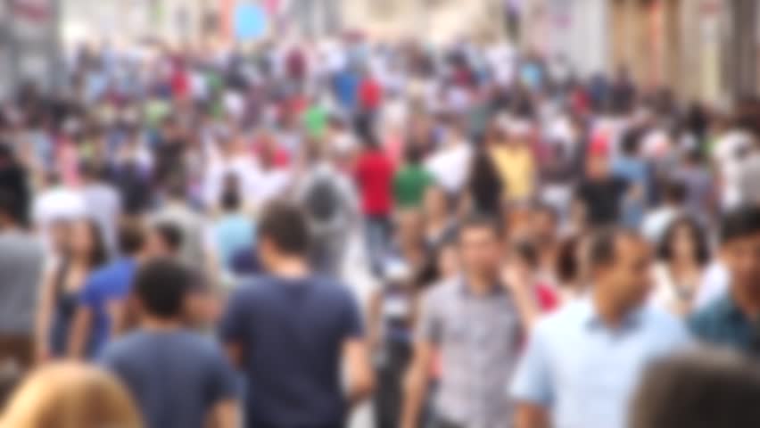 Crowded people in Istiklal Street, Turkey