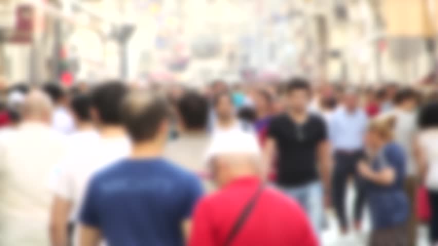 Crowded people in Istiklal Street, Turkey