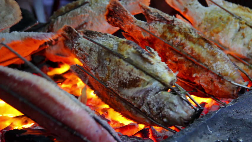 rotate fish grill Stock Footage Video (100% Royalty-free) 7056037 ...