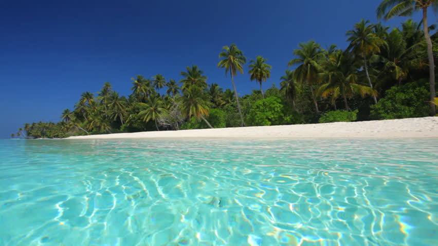 Crystal Clear Water Front Tropical Island Stock Footage Video 100