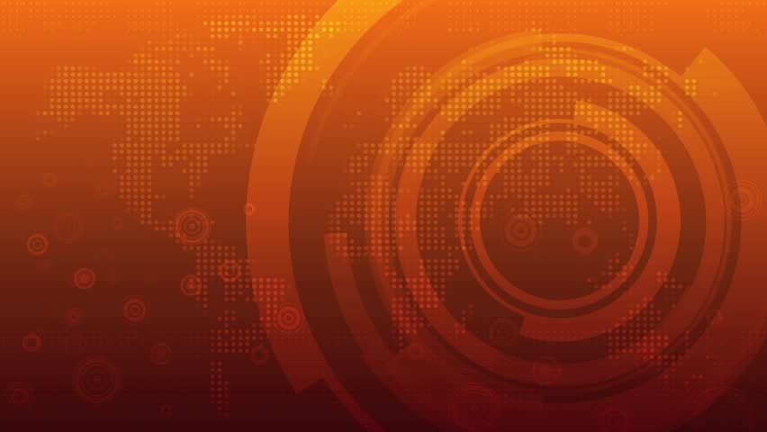 Global technology abstract background on orange