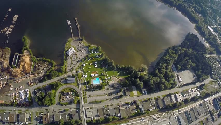 Aerial view of Port Moody, BC Canada