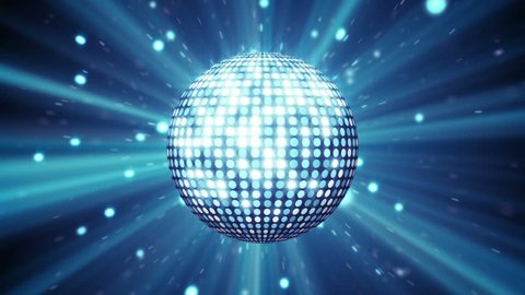 blue disco ball shining. computer generated seamless loop abstract motion background
