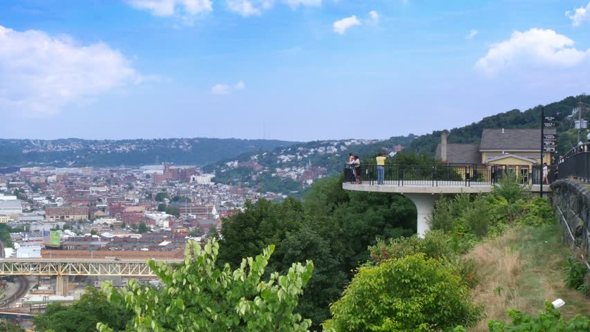 PITTSBURGH, PA - Circa August, 2014 - Tourists gather on an overlook on Mt. Washington to view the skyline of Pittsburgh, PA.