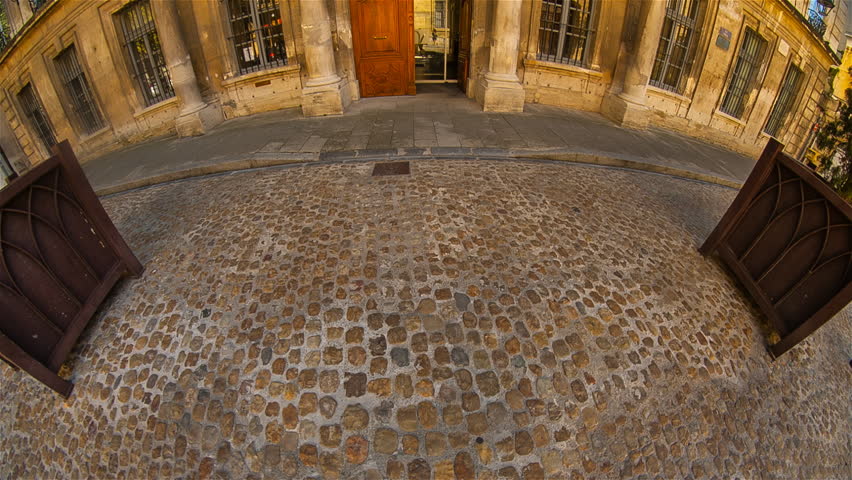 Avignone, France, July 2014 - Fisheye view of the city hall building in Avignon, France.