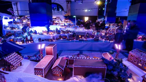 Timelapse of the making of the Worlds largest Gingerbread City in Bergen, Norway.