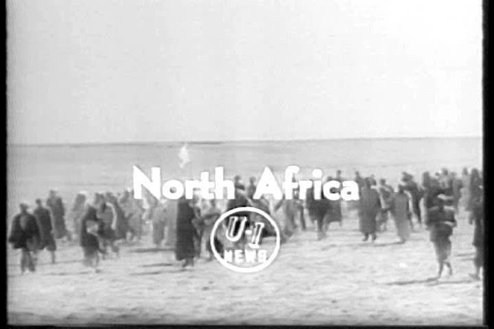 CIRCA 1950s - A Moroccan tribe surrenders in its fight against France ending the rebellion in 1955.