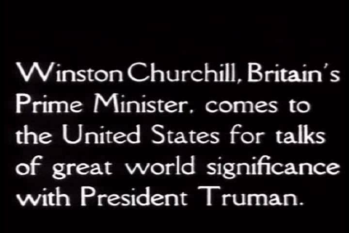 CIRCA 1950s - President Truman and Winston Churchill meet to have vital talks about British-American cooperation.
