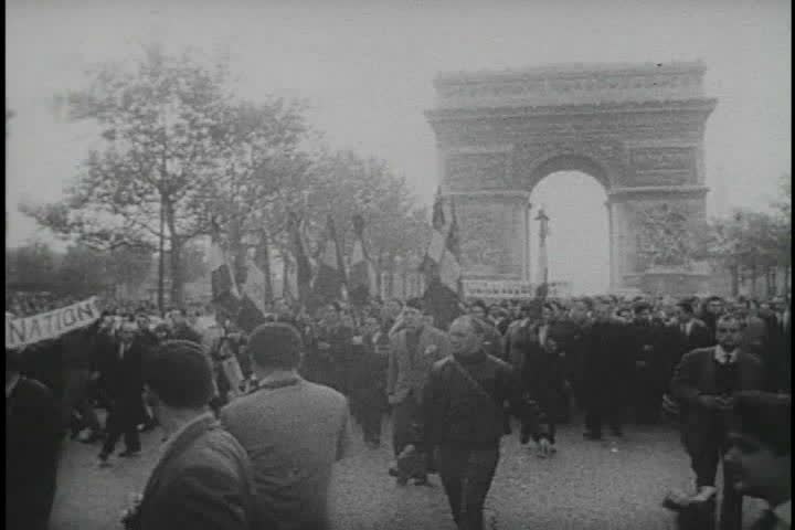 CIRCA 1950s - The Algerian revolt against French colonial rule begins in 1954. Marches and protests in France.