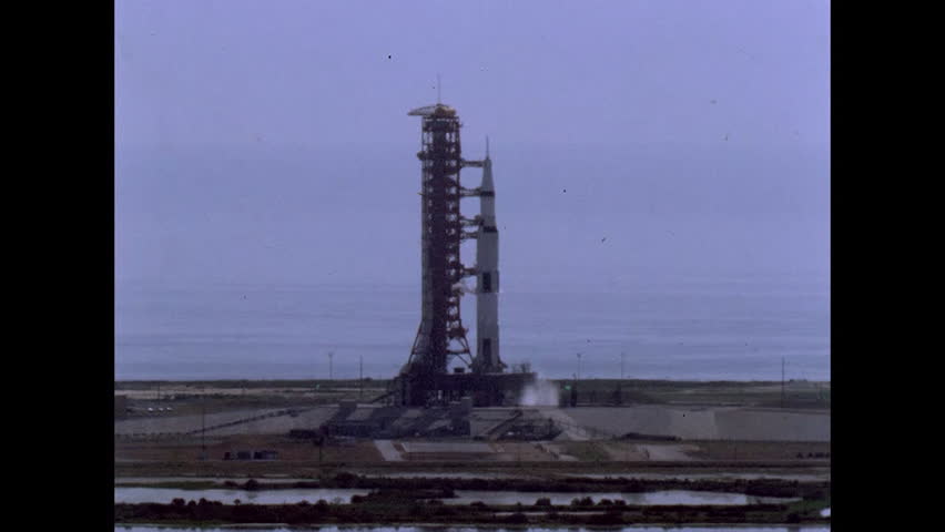 CIRCA 1960s - Apollo 11 launches from Kennedy Space Center Cape Canaveral in 1969. Royalty-Free Stock Footage #7102102