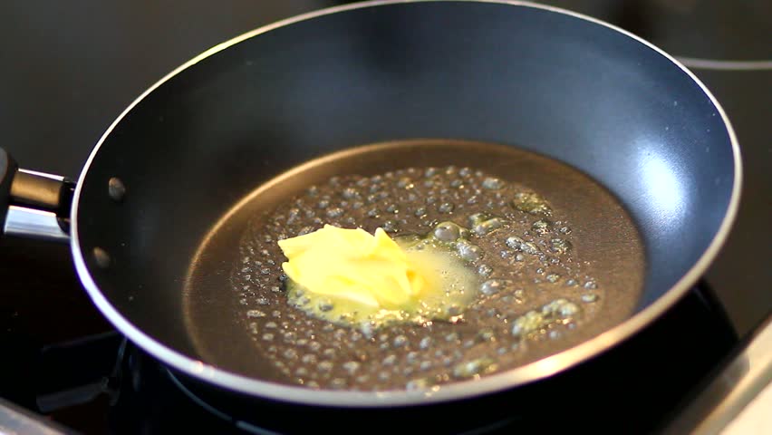 Butter on frying pan