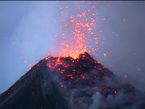 Volcano  with Eruption, Fuego in Guatemala