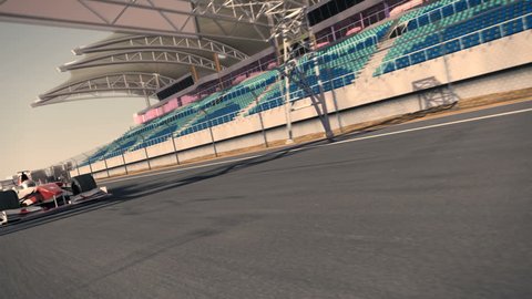 Formula One Race Car Speeding