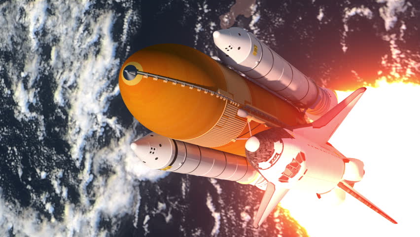 Space Shuttle Launch. 3D Animation. Royalty-Free Stock Footage #7118395