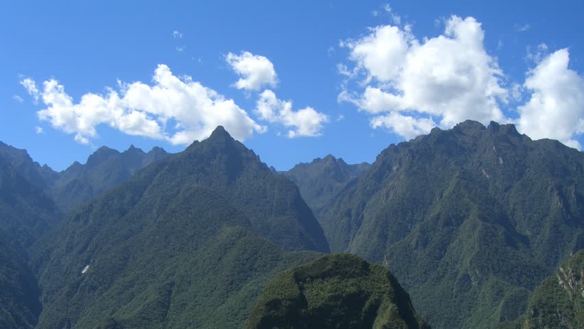 Time Lapse Movie surrounding mountains of Machu Picchu in Peru
