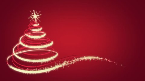 Animated Christmas tree on red
