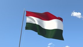 The Flag of Hungary Waving on the Wind. Seamless Loop. You can find Alpha Matte on my other Videos