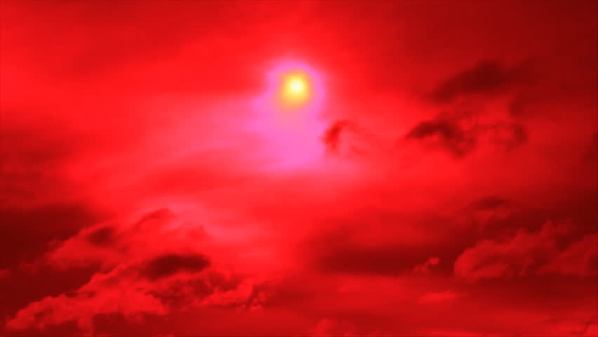 Suns Disk On Red Sky Stock Footage Video (100% Royalty-free) 7135033