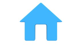 House icon rotate animation. Seamless Looping HD Video Clip. Real estate, rent, building, home concept.
