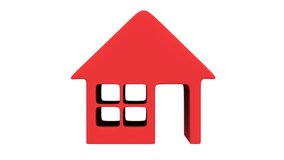 House icon rotate animation. Seamless Looping HD Video Clip. Real estate, rent, building, home concept.
