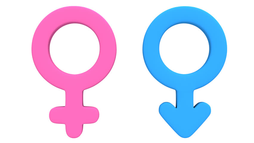 Male and female signs rotate animation. 