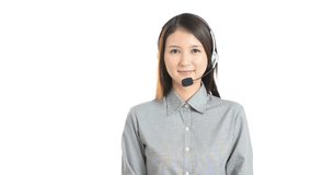 Smiling customer services operator