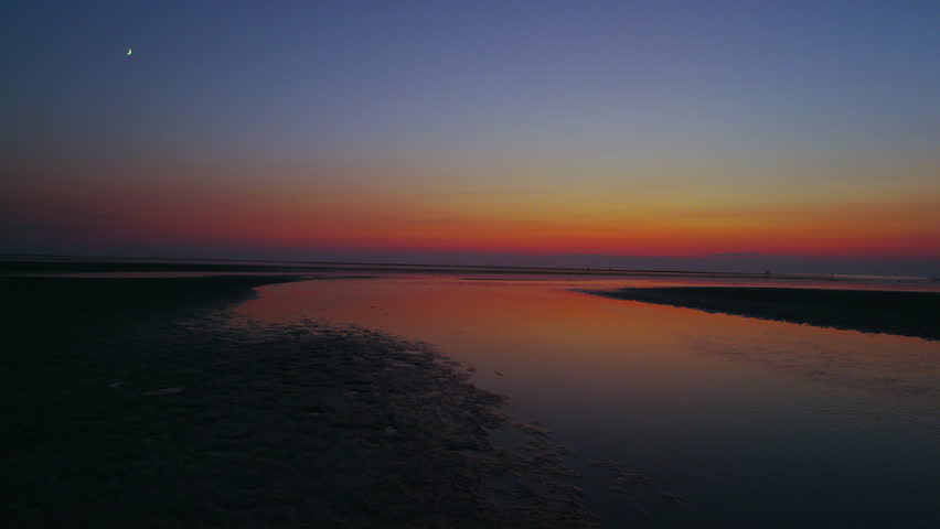 sunset over the tidal flats of Wellfleet Cape Cod