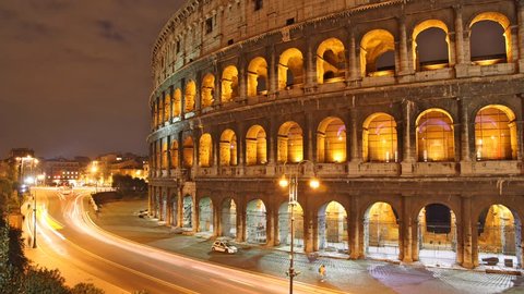 Rome: the Colosseum time lapse night