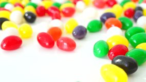 Colourful candies in slow motion